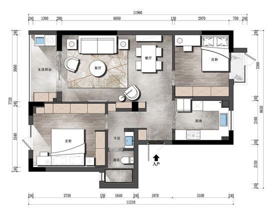 85㎡兩居室的理想生活，不言奢華，只言生活